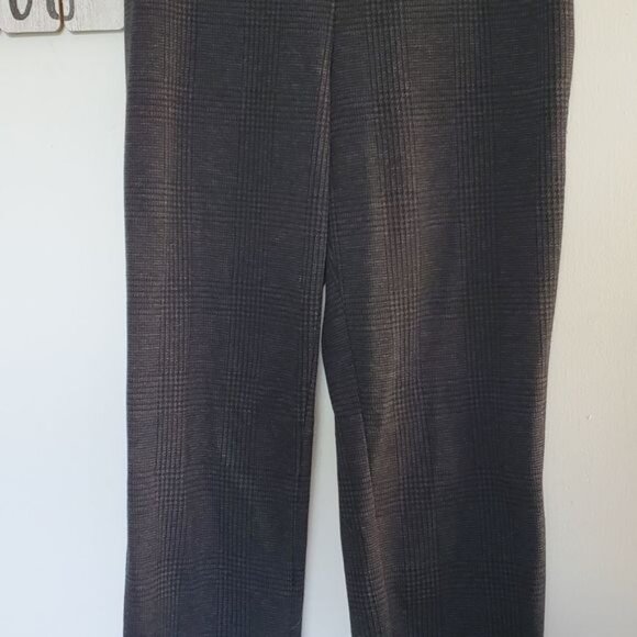 H&M Black and Dark Gray Plaid Mid Rise Pants Size Medium - Picture 10 of 13
